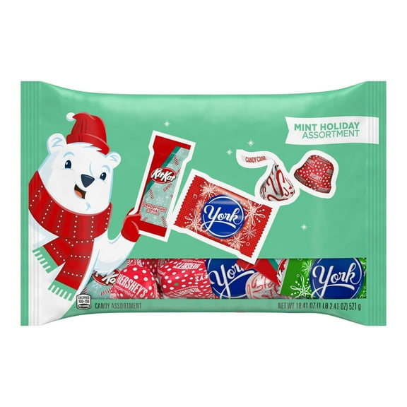 Hershey's, Kit Kat and York Assorted Mint Flavored Christmas Candy, Variety Bag 18.41 oz