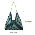 thumbnail image 2 of Women Knitted Shoulder Bag Large Capacity Crochet Hobo Bags for Vacation (Blue) Shoulder Bags for Women, 2 of 10