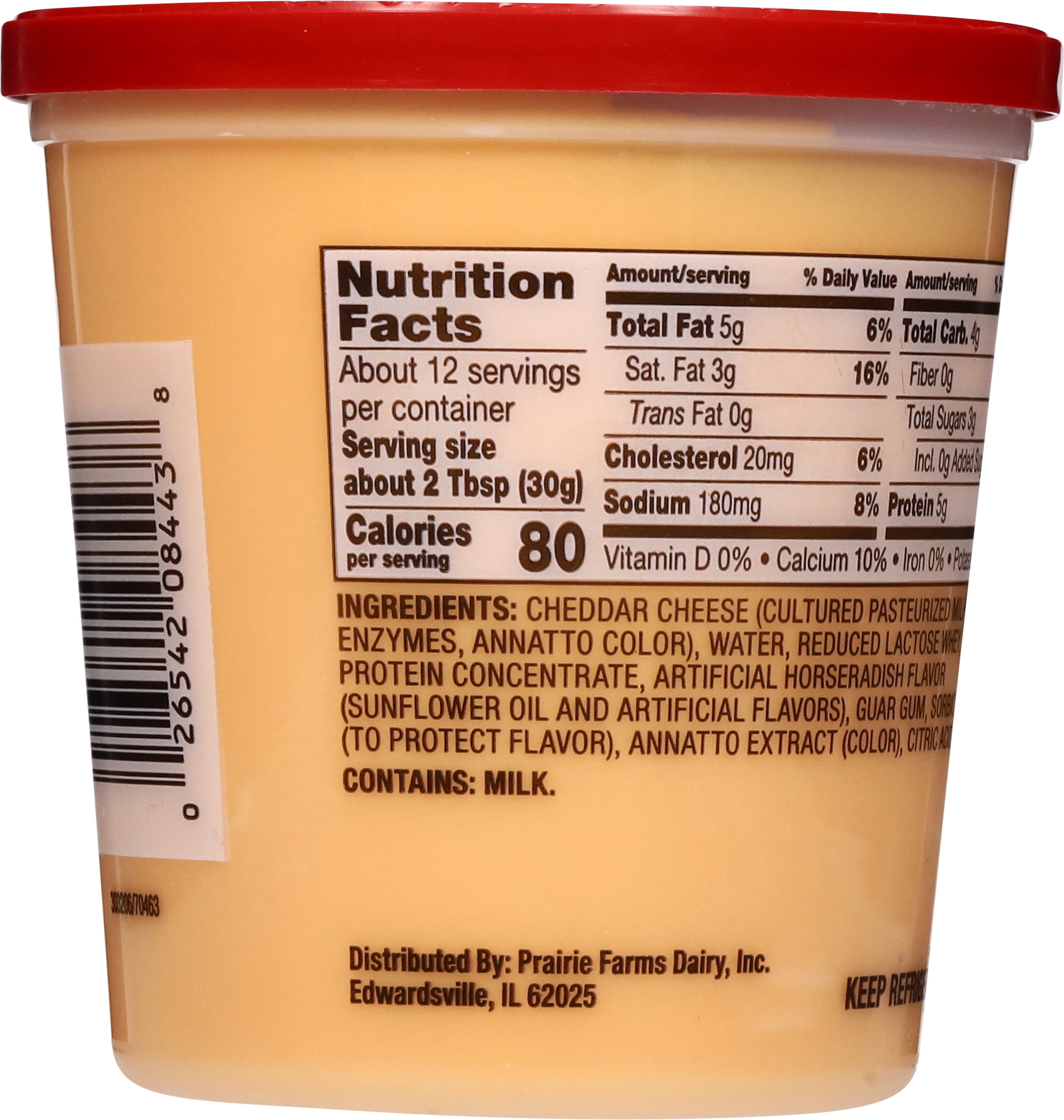 Shullsburg Creamery Horseradish Cheddar Spreadable Cheese Spread, 13 oz, Tub, Refrigerated