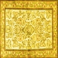 thumbnail image 1 of Ahgly Company Machine Washable Indoor Square Persian Yellow Traditional Area Rugs, 4' Square, 1 of 4