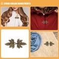 thumbnail image 3 of unbranded 4Pares Vintage Para Capa Y Cárdigan Con Hoja De Arce En Aleación Color Café, 3 of 8
