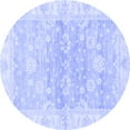 thumbnail image 1 of Ahgly Company Indoor Round Oriental Blue Modern Area Rugs, 5' Round, 1 of 4