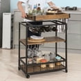 thumbnail image 6 of Haotian FKW56-N,Bar Serving Cart Home Myra Rustic Mobile Kitchen Serving cart,Industrial Vintage Style Wood Metal Serving Trolley, 6 of 7