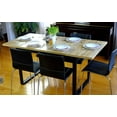 thumbnail image 2 of Inspirer Studio Modern Style Extendible Dining Table MDF with Black Metal Legs in Light Brown Wooden Color, 2 of 5