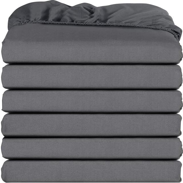 Sábanas ajustables Utopia Bedding Twin XL, paquete de 6 unidades, microfibra gris