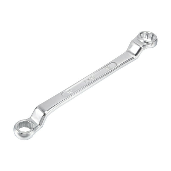 10mm x 12mm Metric 12 Point Offset Double Box End Wrench Chrome Plated, Cr-V