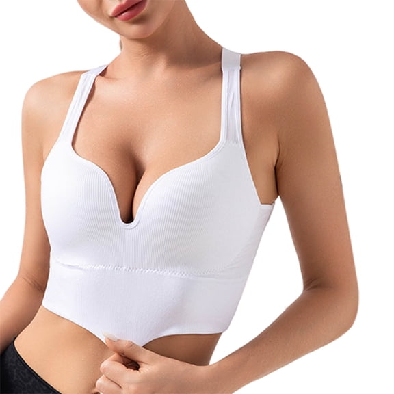 Sngxgn Front Closure Bra for Women Seamless Unlined Underwire T-Shirts Bra(White,XXL)
