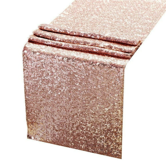 Camino de mesa con lentejuelas brillantes, decoración de mantel, para fiesta de boda, Navidad, 30x180cm