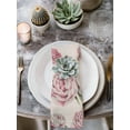 thumbnail image 2 of Pink Floral Cloth Napkins Set of 6 Reusable Dinner Napkins, Spring Summer Vintage Flower Leaf Cocktail Napkin Washable Table Napkins for Wedding/Holiday Party/Baby Shower 20"x20", 2 of 7