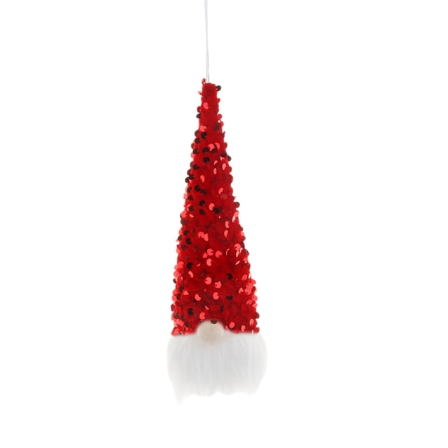 Red Christmas Gnomes With Led Light For Tree Decorations Hanging Ornaments With Rope Battery Operated Soft Cloth Material Warm White Light For Home Party Decor 1Pc 0.07 Lbs