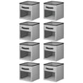 thumbnail image 3 of mDesign Fabric Nursery Storage Cube, Front Window/Handle, 8 Pack - Gray/Black, 3 of 8