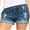 Dark Blue, variant on Ecqkame Women's Mid-Waisted Slim Shorts Women's Denim Button Zipper Short Summer Mid Waist Stretchy Pockets Jean Shorts Dark Blue L