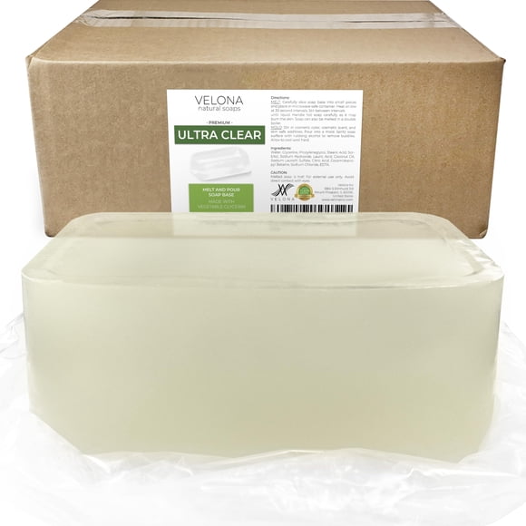 Base de jabón Velona ultra transparente 11,3 kg para derretir y verter