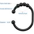 thumbnail image 3 of Shower Curtain Hooks, Black Plastic Shower Curtain Rings Hooks, 12 PCS Shower Rings for Bathroom Shower Rod Shower Hooks for Curtain C-Shaped Curtain Rings, 3 of 7