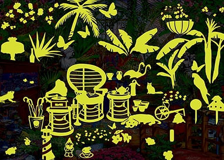 MasterPieces Glow in the Dark Seek & Find - Garden Hideaway 500-Piece Interlocking Jigsaw Puzzle - Styles May Vary