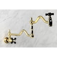 thumbnail image 4 of Kingston Brass KS2102PKX Duchess Wall Mount Pot Filler Faucet, Polished Brass, 4 of 8