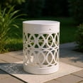 thumbnail image 6 of Homy Casa Outdoor Patio Side Table – Modern Metal Accent End Table for Balcony, Porch & Garden, White, 6 of 8