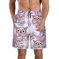 thumbnail image 1 of Balery Owl And Floral Traje de Baño Estilo Hawaiano para Hombre, Shorts de Secado Rápido con Bolsillos-Small, 1 of 6