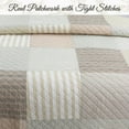 thumbnail image 5 of Cozy Line Home Fashions Cozy Line Stripe Checker Patchwork Cotton Reversible 3 Piece Quilt Bedding Set Queen, 5 of 6