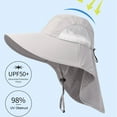thumbnail image 5 of UPF 50+ Sun Protection Hat for Men Women, Wide Brim Outdoor Beach Fishing Cap with Neck Flap, Breathable Mesh, Windproof, 5 of 7