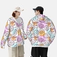 thumbnail image 4 of Kdxio Donuts and Coffee Print Women Men Sun Protection UPF 50+ Jackets Zip Up Long Sleeve Hoodie Hiking Lightweight with Pockets, 4 of 7