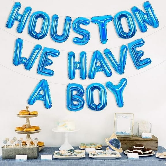 Outer Space Baby Shower Decorations for Boy Houston We Have a Boy Baby Shower Decor Blue Houston We Have a Boy Balloon Banner Galaxy Planet Party Supplies for Rocket Astronaut Baby Shower