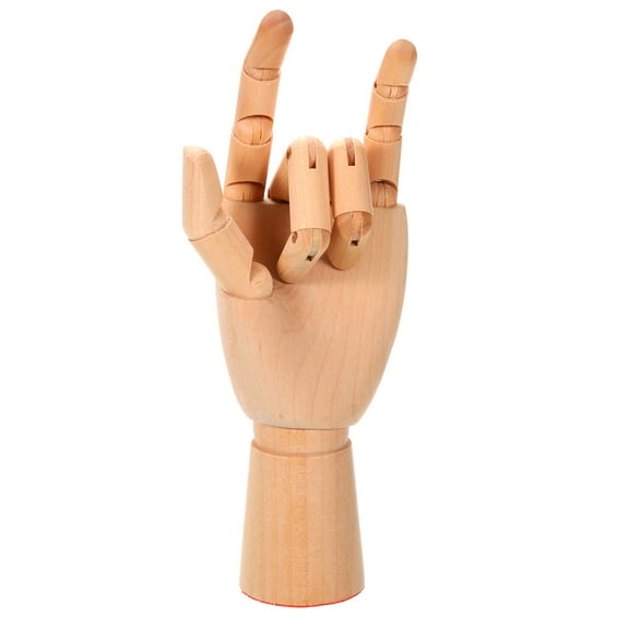 Uxcell 10" Wooden Hand Model, Artist Mannequin Left Hand Model Flexible Movable Manikin Jointed Figure