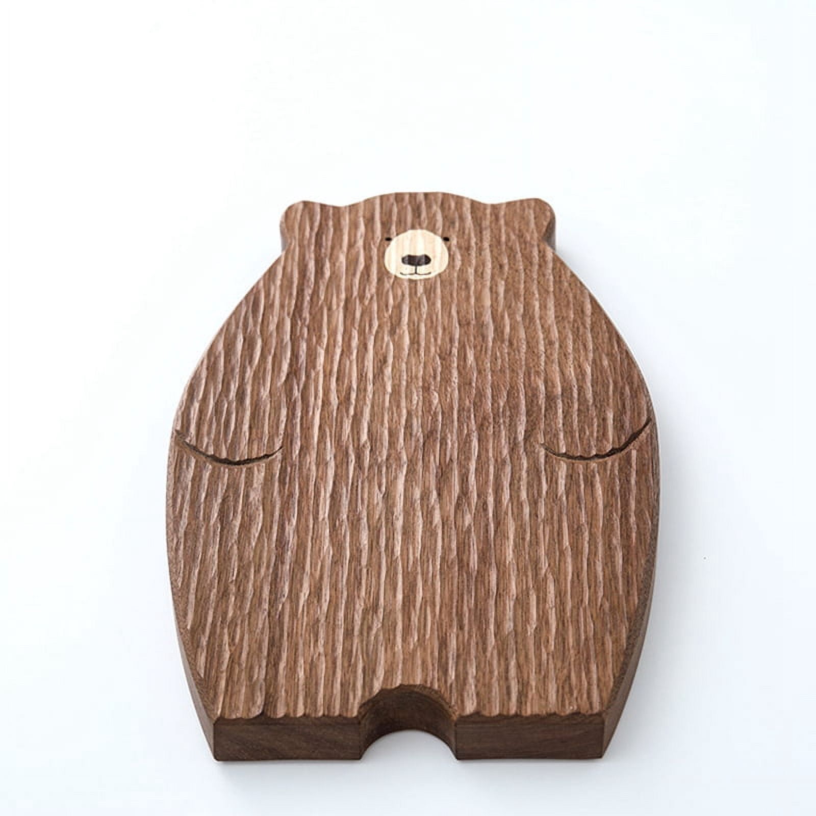 Wooden Board Cutting Board Cute Bear-Shaped Bread Tray Black Walnut Kitchen Board,Brown