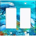thumbnail image 6 of Metal Light Switch Plate Outlet Cover Cute Dolphin Pod Ocean Reef, 6 of 13