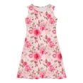thumbnail image 3 of Clearance Clothes Under $10.00 Abomasnow Toddler Girls Summer Dresses Boho Floral Print Sleeveless Tutu Dress A Line Crew Neck Swing Flowy Midi Dress 4-14 Years, 3 of 7
