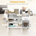 thumbnail image 3 of White Kitchen Island with Stainless Steel Countertop & Storage Cart - Rolling Kitchen Island for Small Spaces, Dining & Prep, 3 of 7