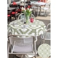 thumbnail image 5 of Outdoor Tablecloth with Umbrella Hole for Patio/Picnic/Party/Camping, Sage Green White Geometric Waterproof Table Cloth Round Cover Washable, Modern Abstract Art (Dia 60"), 5 of 8