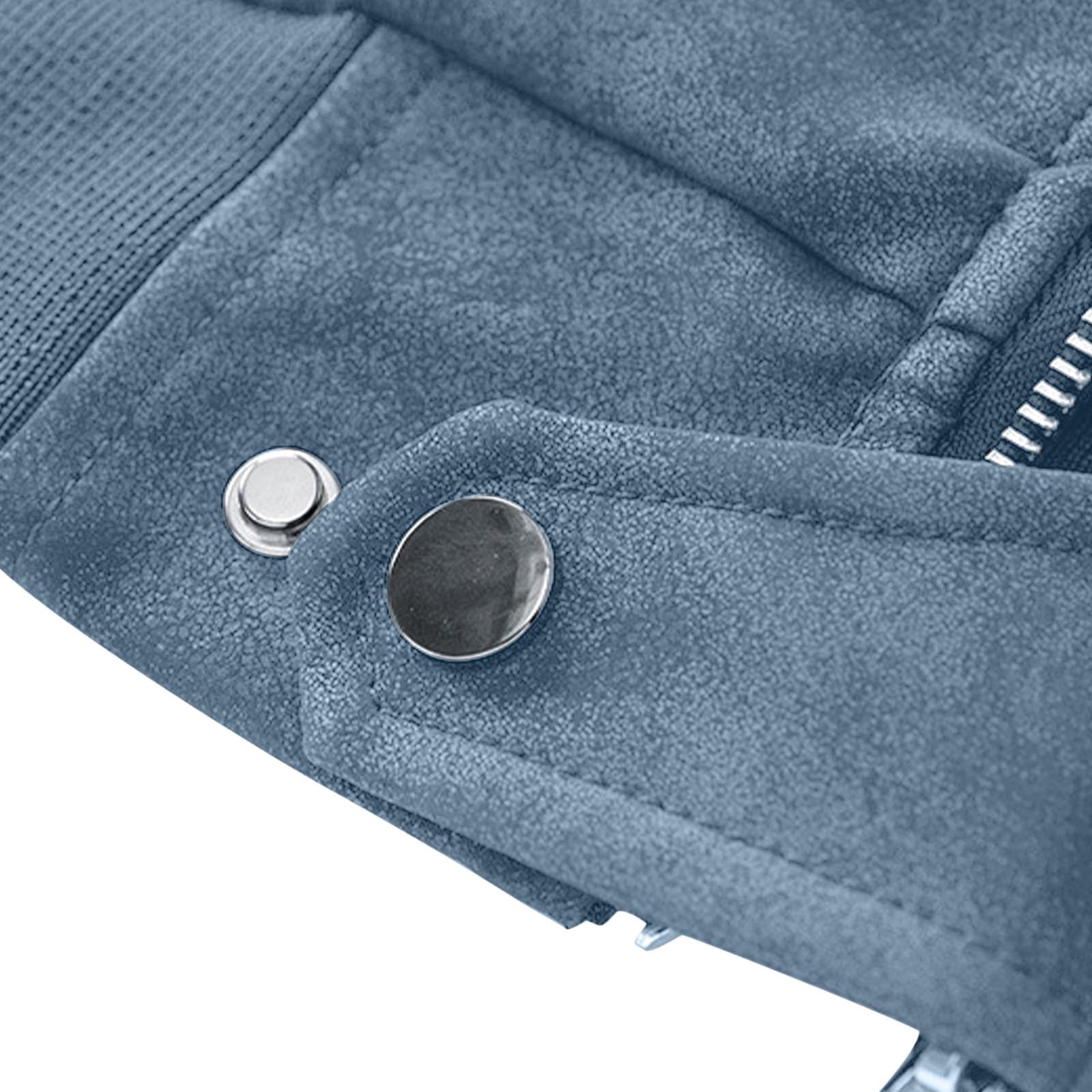 RYDCOT Mens Winter Leather Jacket Solid Color Zipper Warm Coat Stand up Collar PU Leather Jacket Fashion Outerwear Blue XXXL(XXXL)