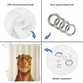 thumbnail image 4 of Brown Dinosaurs Shower Curtain, Waterproof Shower Curtains for Bathroom, Funny Animals Modern Art Washable Fabric Bathtub Curtain Set Bath Decor with 12 Hooks Standard 72"x72", 4 of 8