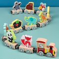 thumbnail image 1 of Wooden Train Set, Toy Train Set, Wooden Train Set Railway Activities - Kids Toy, 1 of 4