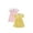 000641661#PinkYellow, variant on HILEELANG Toddler Girls Short Sleeve Peter Pan Collar Dress Spring Summer Cotton Casual Pink Yellow Bunny Printed Jersey Shirt Dresses 2 Packs 2T