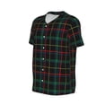 thumbnail image 2 of Rocae Buffalo Plaid Dark Green for Breathable Men's Baseball T-Shirt Fashionable Casual Baseball Jersey, Moisture-wicking Sportswear X-Large, 2 of 9