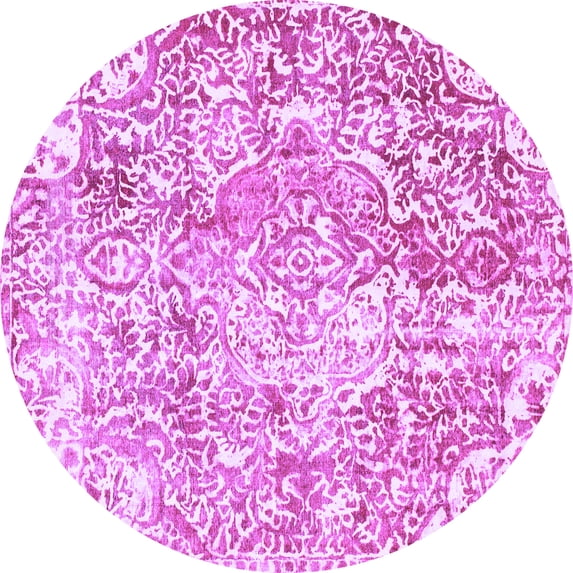 Ahgly Company Indoor Round Abstract Purple Modern Area Rugs, 5' Round