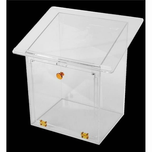 15.5 x 12 x 15.75 in. Acrylic Table Top Shtender with Door & Gold Handle