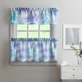 thumbnail image 2 of Kitchen Curtains 24 Inch Short - 3 Panel Set, Hawaiian Sea Turtle Ocean Design, Tropical Underwater Marine Life Print, Rod Pocket Window Curtain, Easy Wash, 2 of 6