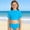 Sky Blue, variant on Little Girls Two Piece Swimsuit Short Sleeve Solid Color Bikini Set Sun Protection Breathable Swimsuit Pool Summer Bathing Suit,5-6Y,Blue