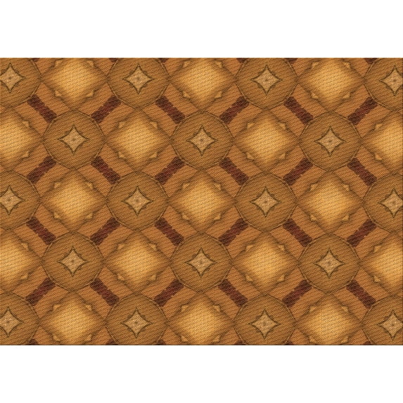 Ahgly Company Machine Washable Indoor Rectangle Transitional Neon Orange Area Rugs, 5' x 7'