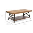 thumbnail image 6 of Best Choice Products Living Room Acacia Wooden Cocktail Coffee Accent Table w/ Sturdy Metal Legs, Bottom Shelf - Brown, 6 of 6