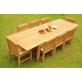 thumbnail image 5 of Teak Dining Set: 8 Seater 9 Pc: Large Caranasas 122" Double Extensions Double Extensions Dining Rectangle Table & 8 Devon Arm/Captain Chairs Outdoor Patio Grade-A Teak Wood WholesaleTeak #WMDSDVs, 5 of 5