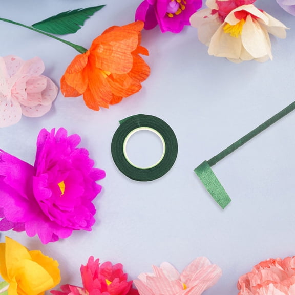 ELAYARD Green Floral Stem Wrap Tape Stretchy for Flower Crowns, Bouquet Arrangements, and Crafting Projects