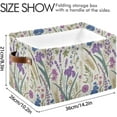 thumbnail image 3 of FREEAMG Colorful Flower Foldable Canvas Storage Bin, Sturdy Fabric Storage Basket with Handles, Storage Cube Box for Organizing Shelf Nursery Toy Closet 2PCS, 3 of 7
