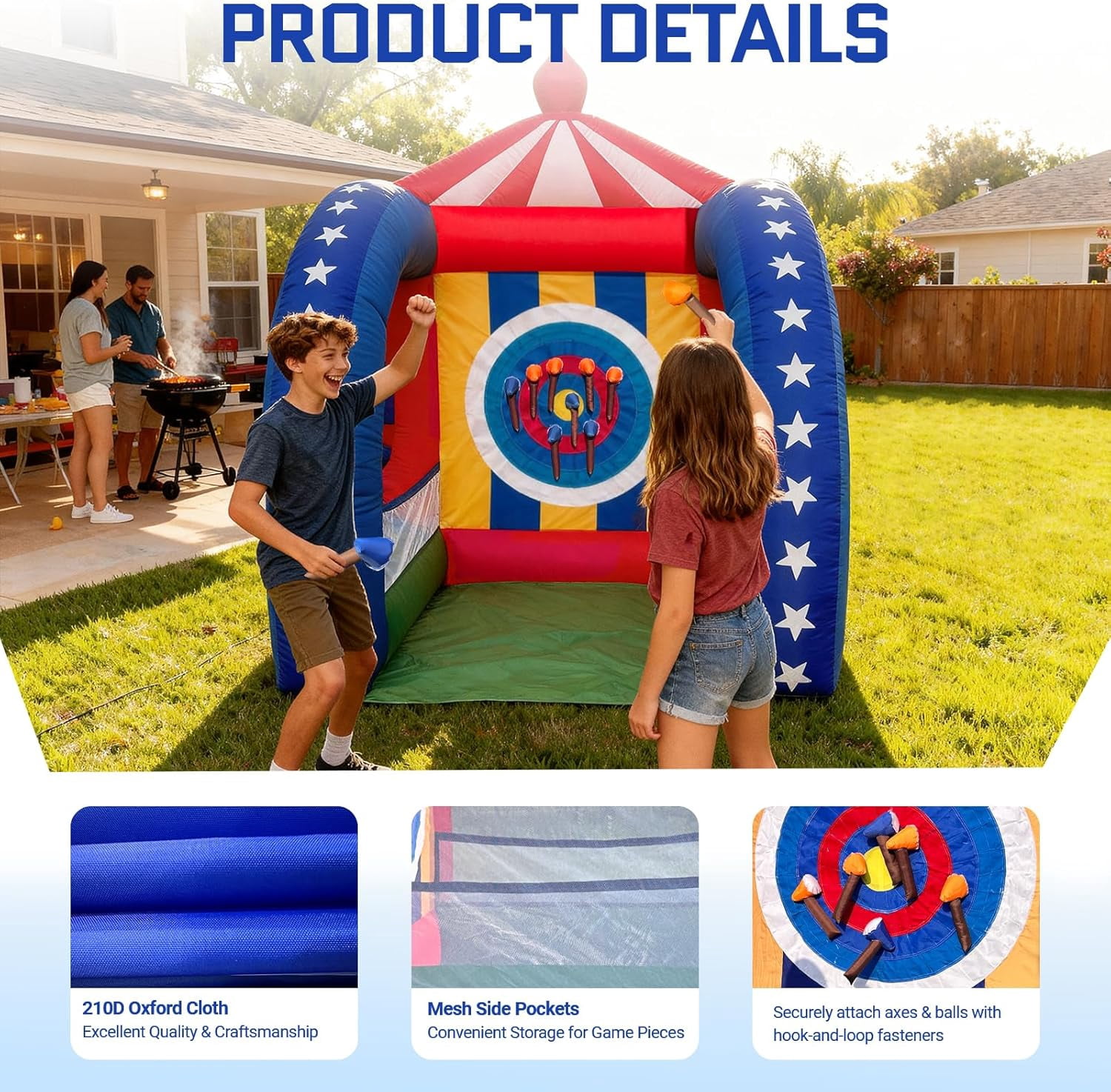 OZIS 6.5x6.5ft Inflatable Axe Throwing Game with Blower – Interactive Fun