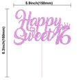thumbnail image 2 of Adorno para tartas KELTORA Happy Sweet 16, color rosa brillante para niñas, 2 of 9