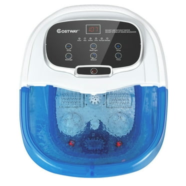 Barara King Foot Bath Spa Massager,Portable All-In-One Heated Foot Bubble Spa Bath Motorized Massager-Blue and Withe