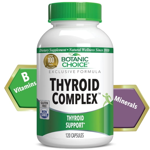 Botanic Choice Thyroid Support Complex Herbal Dietary Supplement, 120 Capsules
